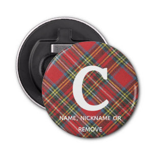 Décapsuleur Nom sur Stewart Tartan Plaid Print 2,25" Magnet