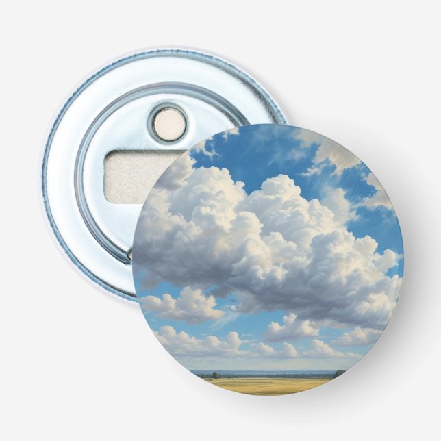 Décapsuleur Nuages blancs et ciel bleu clair (Devant)