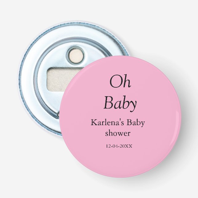 Décapsuleur Oh bébé ajouter nom baby shower date simple minimu (Devant)