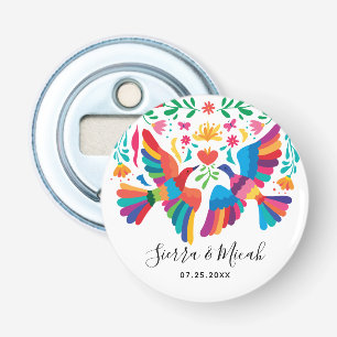 Décapsuleur Oiseaux mexicains d'inspiration vive et fleurs