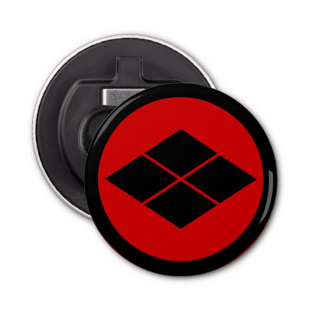 Décapsuleur Oriental Noir Rouge Takeda Japon Mon Art (Devant)