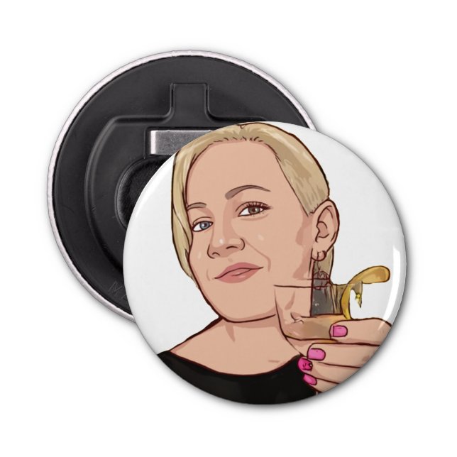 Décapsuleur Ouverture de bouteille et aimant - BLANC (Devant)