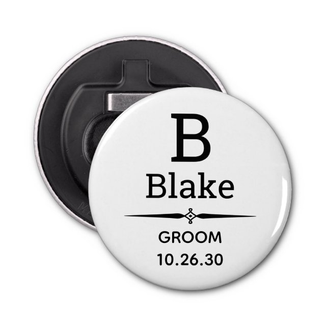 Décapsuleur Ouverture de bouteille monogramme de la pièce (Devant)