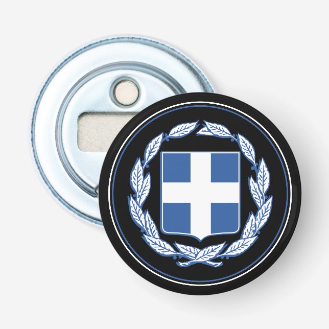 Décapsuleur Ouverture de la bouteille de drapeau de la Grèce,  (Devant)