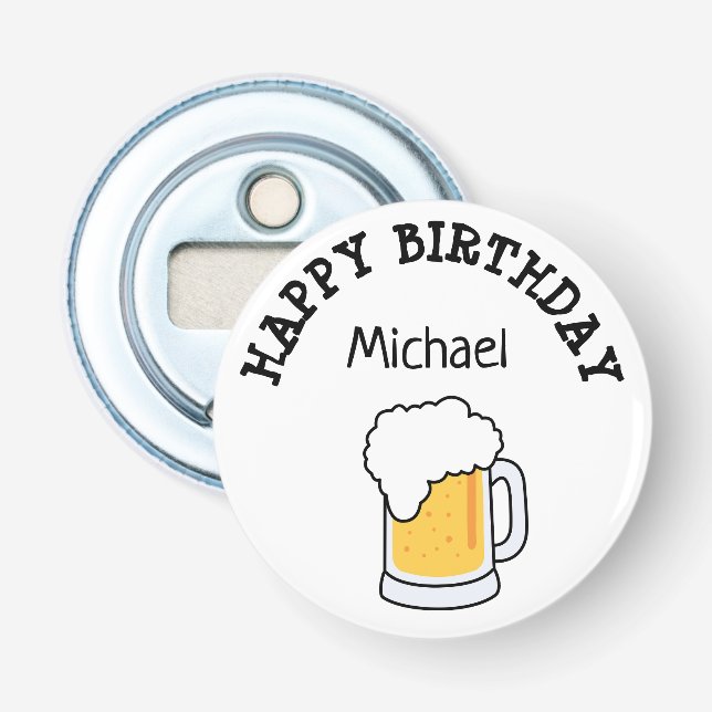 Décapsuleur Ouvrage personnalisé de bouteille de bière d'anniv (Devant)