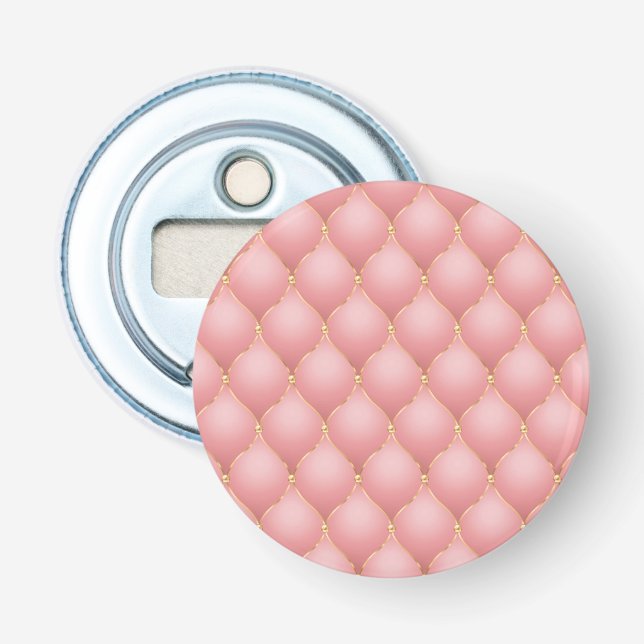 Décapsuleur Ouvrage rose de bouteille de diamants d'or (Devant)