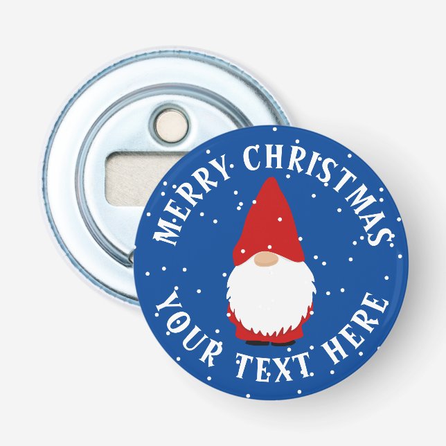 Décapsuleur ouvre de Noël gnome personnalisé bouteille magnéti (Devant)
