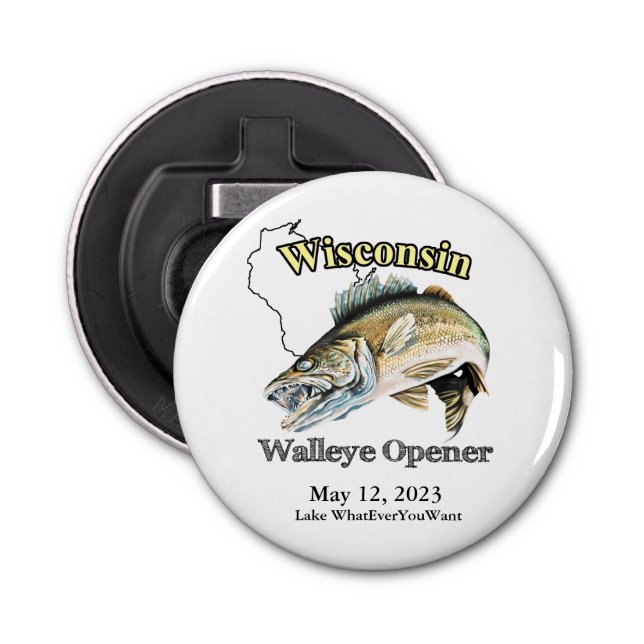 Décapsuleur Ouvreur de walleye du Wisconsin sur mesure (Devant)