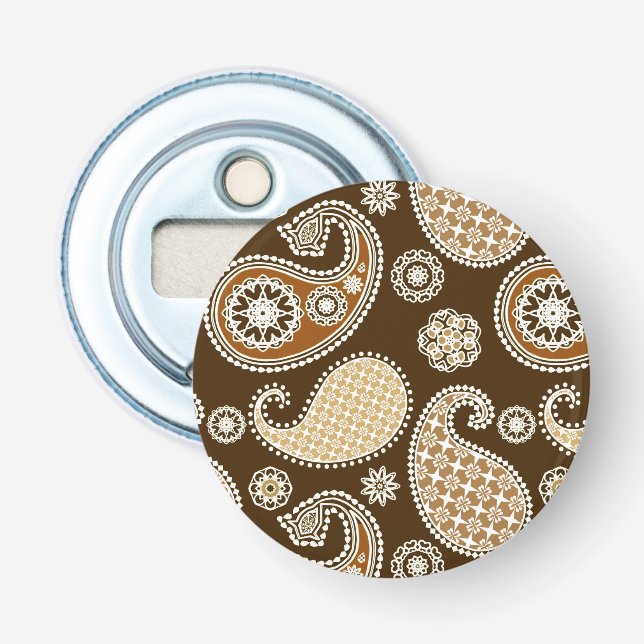 Décapsuleur Paisley motif, Chocolat Brown et Tan (Devant)