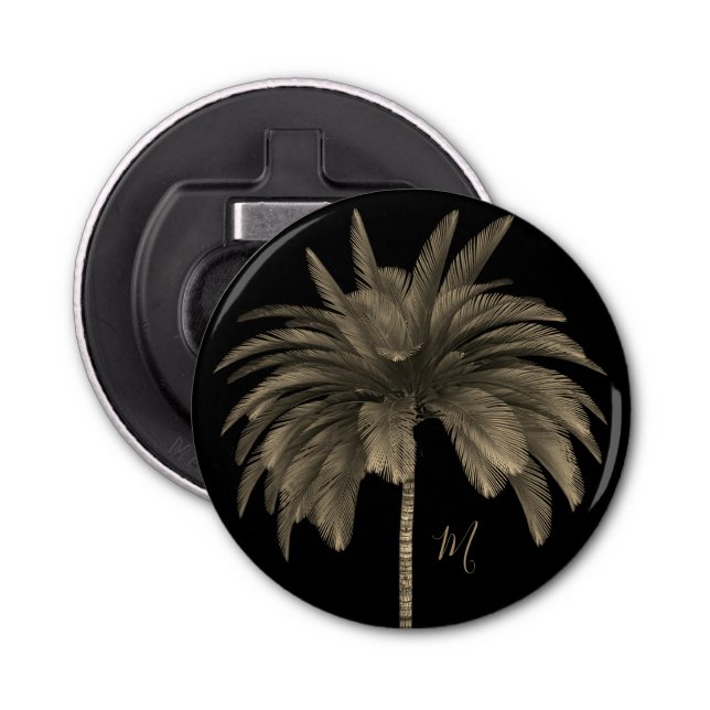 Décapsuleur Palm Tree élégant rétro chic noir (Devant)