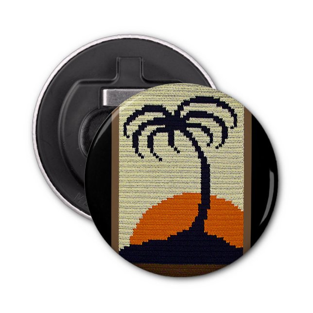 Décapsuleur Palm Tree Tropical Sun Natural Crochet Imprimer (Devant)