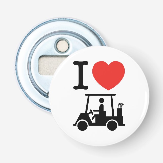 Décapsuleur Panier de golf I Heart (Love) (Devant)