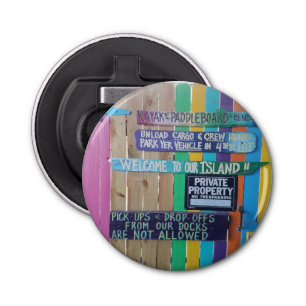 Décapsuleur Panneau coloré Welcome Island Carribean