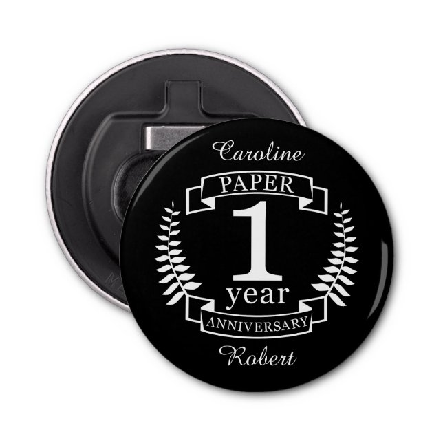 Décapsuleur Papier 1er anniversaire mariage 1 an (Devant)