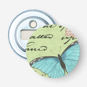 Décapsuleur Papillon Bleu-À ailes sur la carte postale