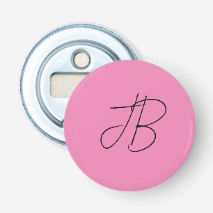 Décapsuleur Paraphes monogrammes simples et audacieux rose
