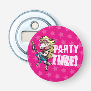 Décapsuleur Party Time! Carton Unicorne de Hair Metal Glam Roc