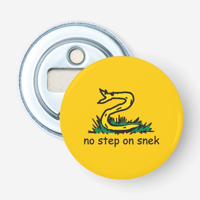 Décapsuleur Pas de pas sur les mèmes de snek parodie de Gadsde (Devant)