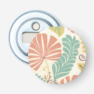 Décapsuleur Pastel Floral Vines et Feuilles sur Arrière - plan