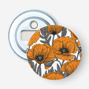 Décapsuleur Pavot orange sur blanc
