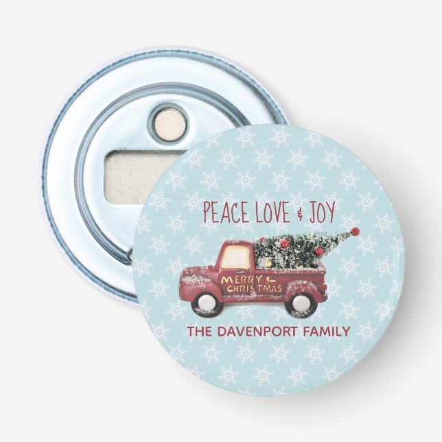 Décapsuleur Peace Love & Joy Toy Camion Joyeux Noël (Devant)