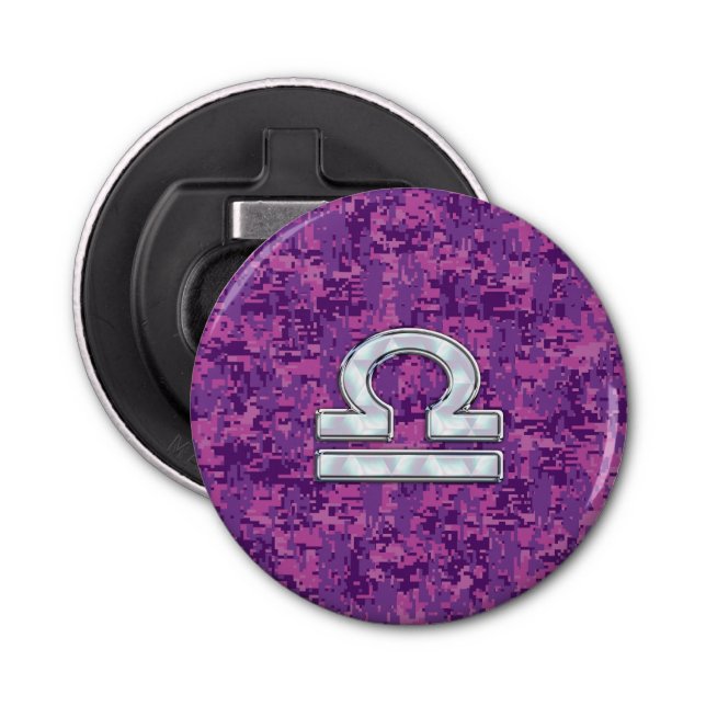 Décapsuleur Pearl Libra Zodiac Sign on Fuchsia Camo numérique (Devant)