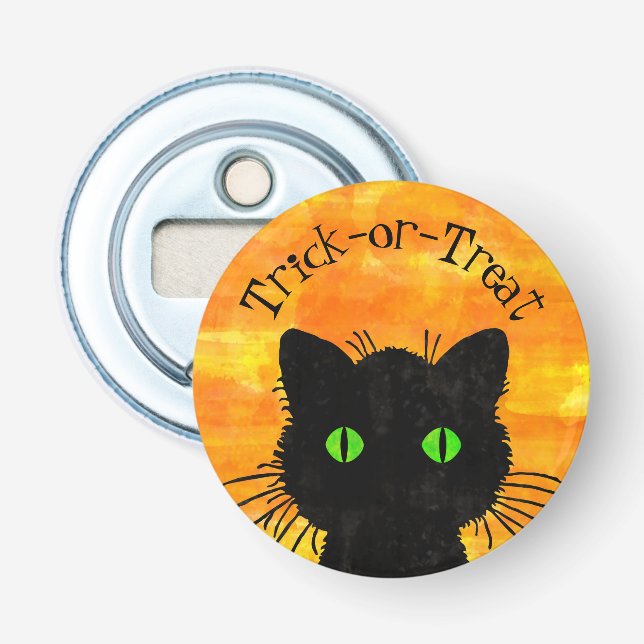Décapsuleur Peek-A-Boo Chat noir Orange Trick-or-Treat (Devant)