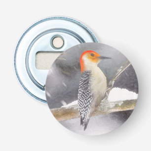 Décapsuleur Peinture de pic à ventre rouge Art original