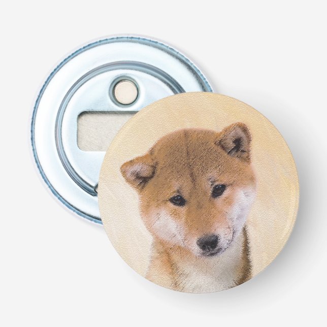 Décapsuleur Peinture (rouge) de Shiba Inu - art original de (Devant)