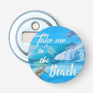 Décapsuleur Peinture sur la plage et la vie marine