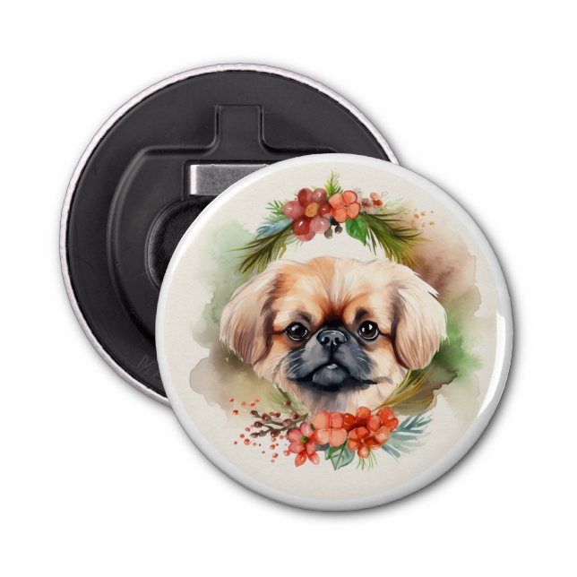 Décapsuleur Pekingese Christmas Wreath Festive Pup (Devant)