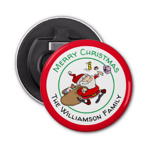 Décapsuleur Père Noël souriante pour Noël