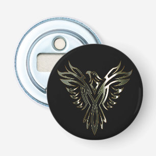 Décapsuleur Phoenix argenté métallique sur le noir