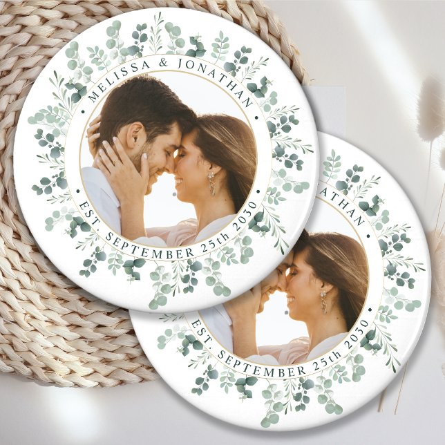 Décapsuleur Photo moderne Eucalyptus Mariage personnalisé (Créateur téléchargé)