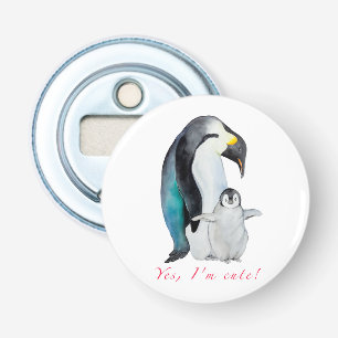 Décapsuleur Pingouins empereurs d'aquarelle mignons