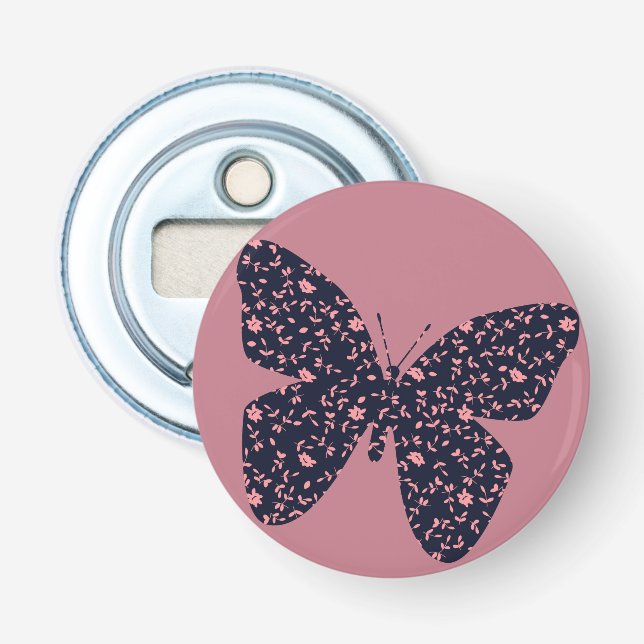 Décapsuleur Pink and Violet Floral Butterfly (Devant)