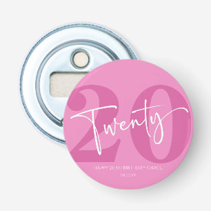 Décapsuleur Pink Vingt-vingtième 20e anniversaire cadeau de fê