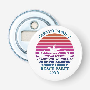Décapsuleur Plage Personnalisée Palmier Coucher de soleil rose
