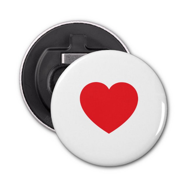 Décapsuleur Plain Modern White Red Love Heart Graphic (Devant)