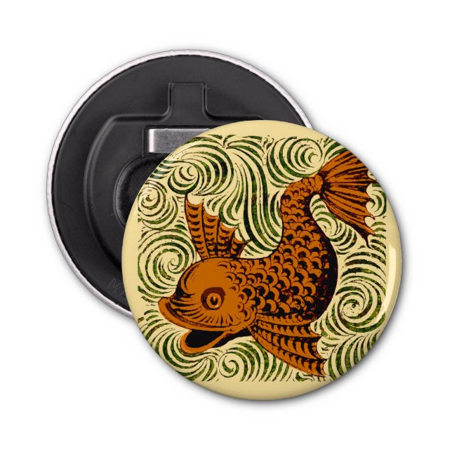 Décapsuleur Poisson Antique Carrelage Ancien art (Devant)