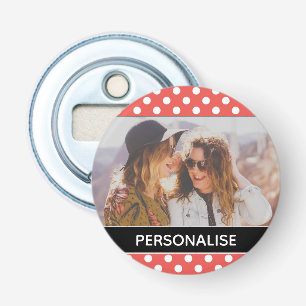 Décapsuleur Polka rouge mignon point personnalisé photo person