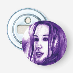 Décapsuleur Portrait de femme violette Original Art