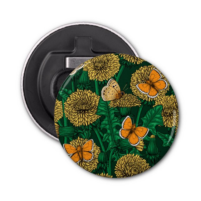 Décapsuleur Pré de Dandelion sur vert foncé (Devant)