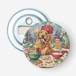 Décapsuleur Préparation de fêtes de Noël avec Golden Retriever