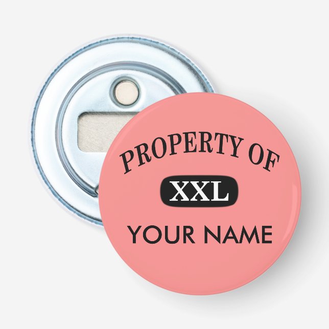 Décapsuleur Propriété de XXL Votre nom (Devant)
