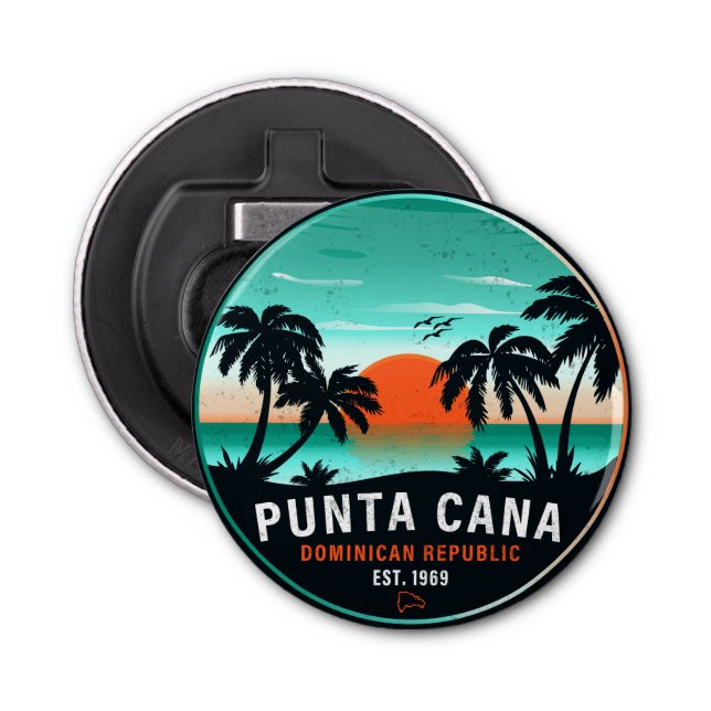 Décapsuleur Punta Cana Dominicaine Retro Sunset Souvenir 60s (Devant)