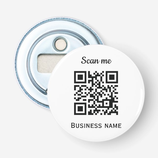Décapsuleur QR Code Business Logo Professionnel Noir Moderne (Devant)