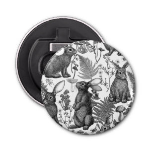 Décapsuleur Rabbits et flore boisée Bottle Opener