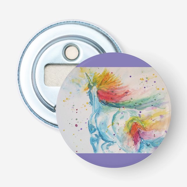 Décapsuleur Rainbow Unicorn licorn art Watercolor (Devant)