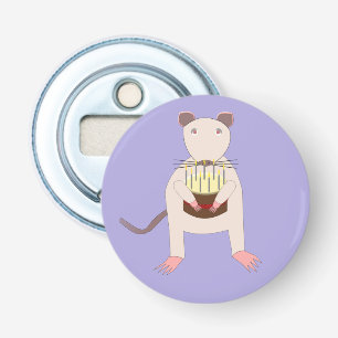 Décapsuleur Rat de Siamese avec gâteau d'anniversaire